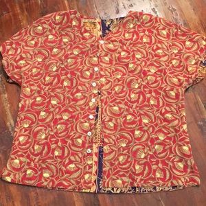 Reversible silk blouse
